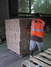 Unloading Services - Warehouse worker moving pallets