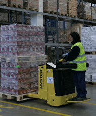 Unloading Solutions - Forklift storing pallets